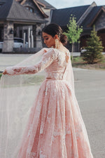  Shop Custom Made Indian Dresses - Blush Peach Bridesmaid Lehenga Set - A Perfect Outfit for the Sister of Bride/Groom - By Sushma Patel