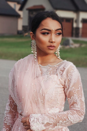 Shop Peach Lehenga Choli By Best Indian Designer Outfit in USA - Sushma Patel