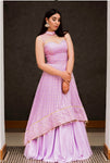 Lavender Purple Uplifted Anarkali Lehenga - Shop Trendy Indo Western Wedding Dress in USA - Sushma Patel