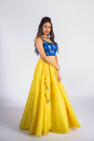 Custom Make Trendiest Bridal Mehendi or Haldi Lehenga Choli Outfit in USA - Top Indian Designer in Atlanta - Sushma Patel 
