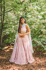 Shop Cara - Sassy Blush Pink Lehenga Choli For Sangeet With Sage Green Dupatta -  at Sushma Patel Online Store
