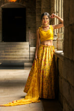 Custom Made Bridal Yellow Mehendi / Haldi Outfit - By Indian Wedding Clothes Designer Sushma Patel, USA